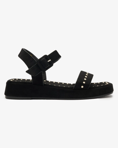 Sandales noires pour femmes avec strass Franssia - Footwear