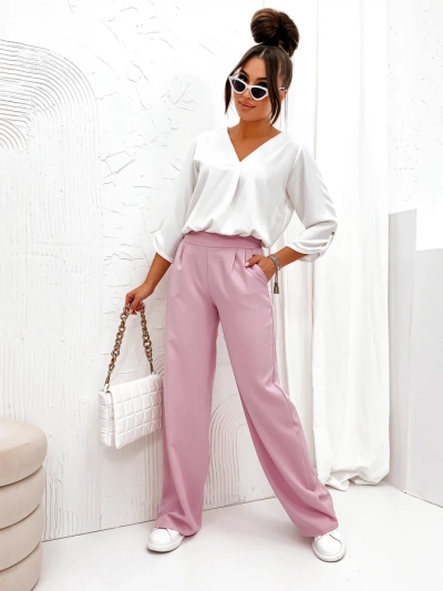 Pantalons larges en tissu pour femmes Royalfashion
