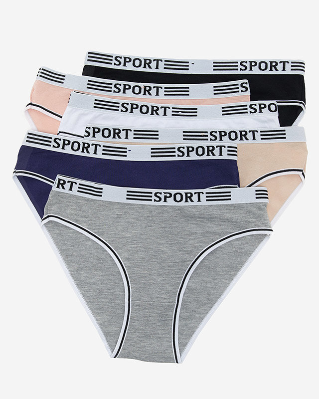 Un ensemble de culottes en coton pour femmes avec un caoutchouc sportif 6 / paquet - Sous-vêtements