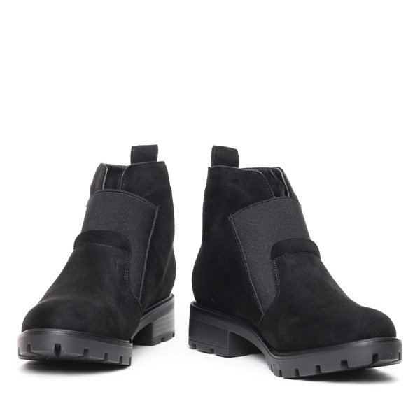 Czarne botki zamszowe Aranza- Obuwie