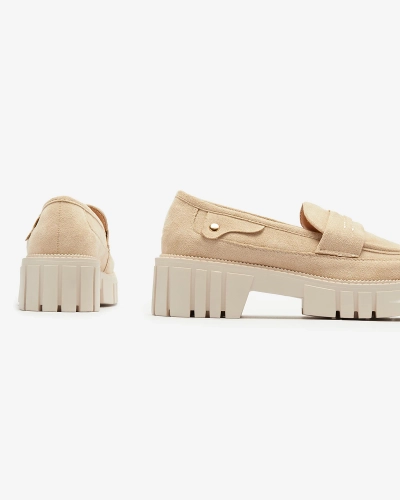 Eco suede beige mocassins pour femmes Siherta- Footwear