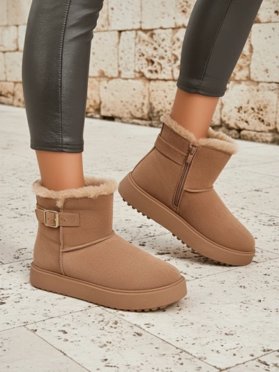 Royalfashion Bottes courtes style bottes de neige pour femmes Winter Crest