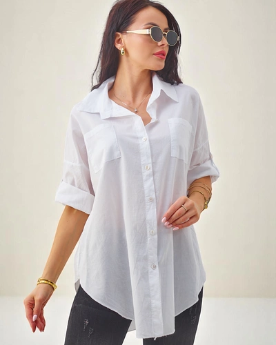Chemise en coton pour femmes Royalfashion avec manches 3/4