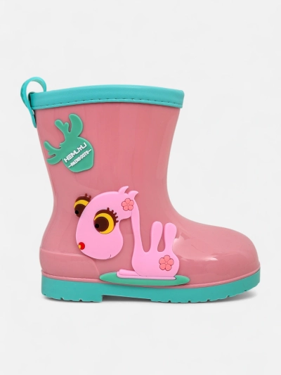 Royalfashion bottes de pluie pour enfants avec des patchs Good Time