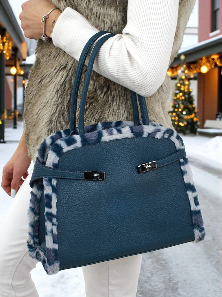 Petit sac à main pour femme en cuir écologique avec motif léopard Panthory