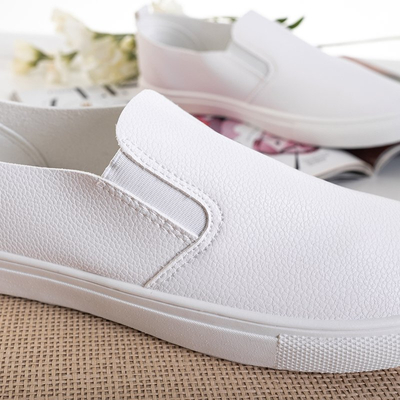 Baskets femme en éco-cuir blanc à enfiler Mariko - Footwear