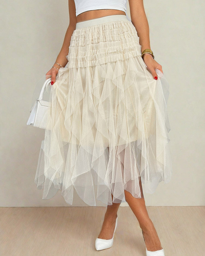 Royalfashion Jupe midi double épaisseur pour femme