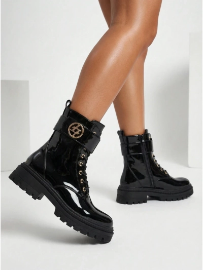 Bottines vernies pour femmes en cuir écologique Eulin