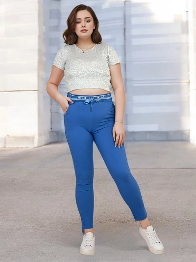 Royalfashion Pantalon en tissu pour femme PLUS SIZE