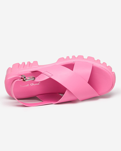Sandales femme rose fluo sur semelle massive Otida - Footwear