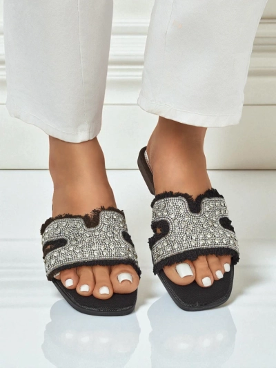 Royalfashion Sandales femme avec strass CrystalEase