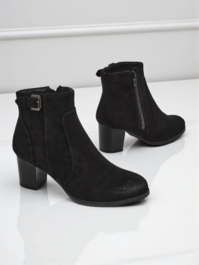 Bottines pour femmes en éco-daim à talons Crimson Dusk