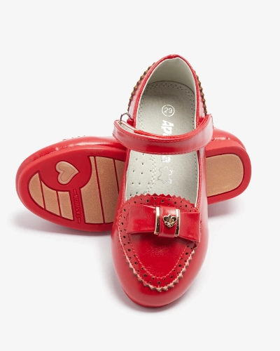 Escarpins rouges pour filles avec nœud Proya- Footwear