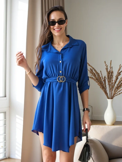 Royalfashion Robe élégante pour femmes mi-longue