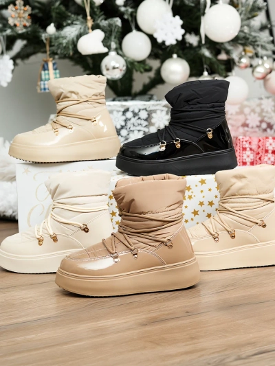 Royalfashion Bottes de neige à enfiler pour femme en noir Dabenda