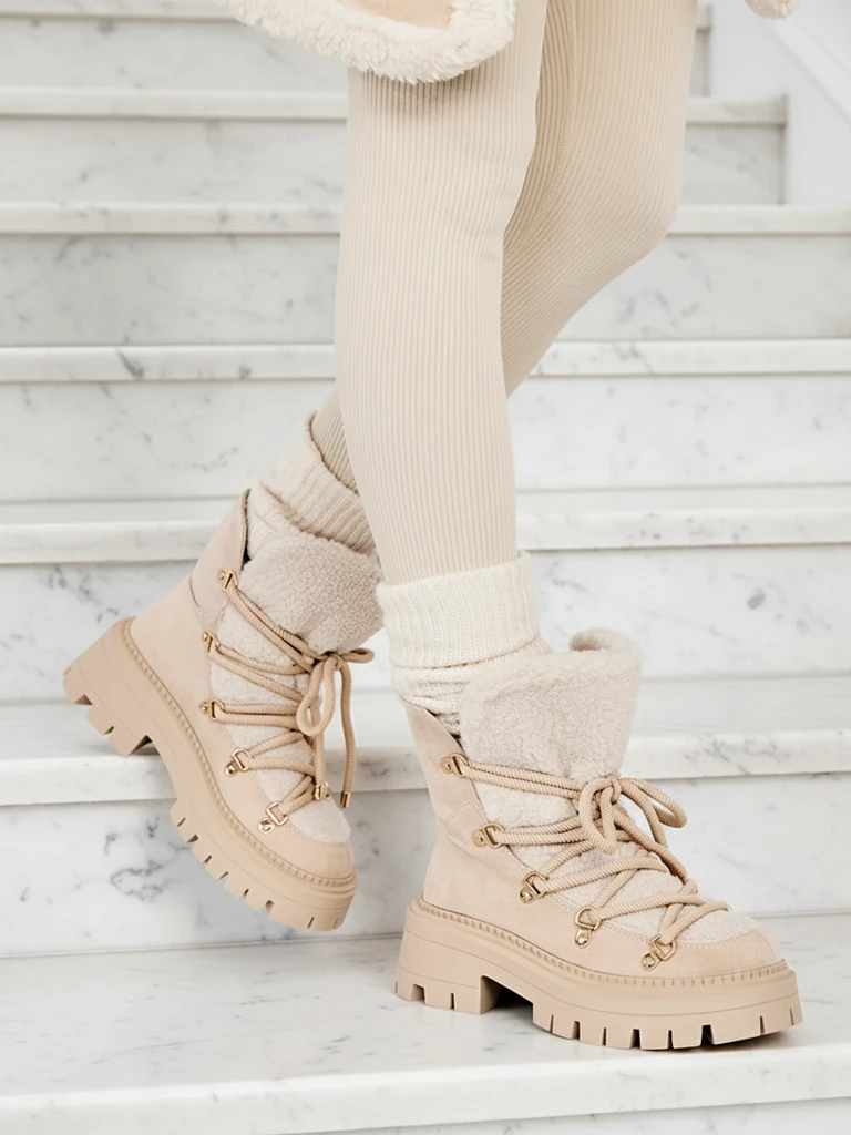 Royalfashion Bottes de neige Lozin à lacets pour femme