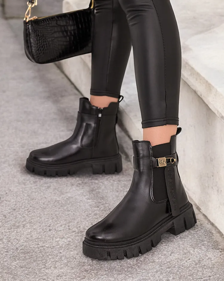 Royalfashion Bottes Dobinas en cuir eko pour femme