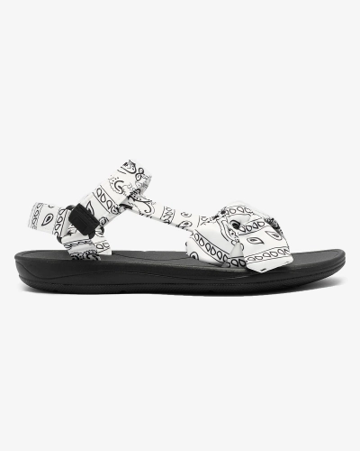Royalfashion Sandales pour femmes blanches et noires avec nœud Oyall