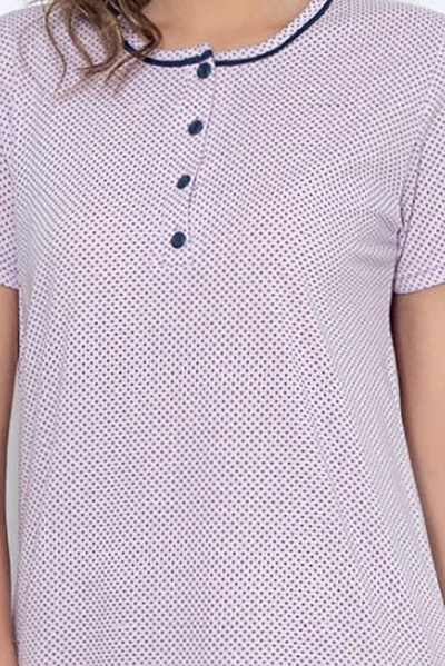 Royalfashion Chemise de nuit à pois pour femme