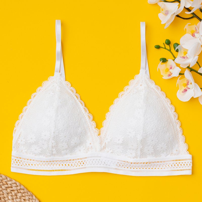 Soutien-gorge femme en dentelle blanche en dentelle - Sous-vêtements