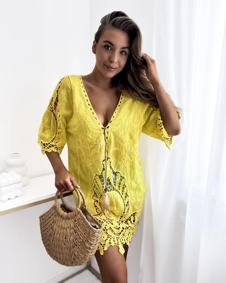 Royalfashion Yellow Femme Robe de plage couvre-lit