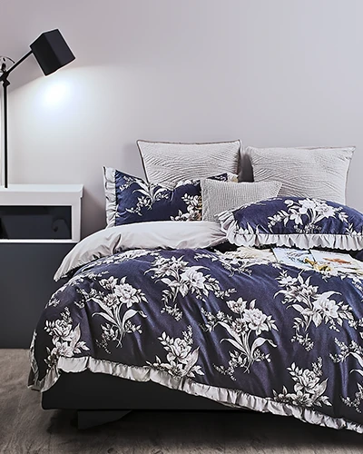 Royalfashion Ensemble de literie à motifs avec volant 160x200 lot de 3 PIÈCES