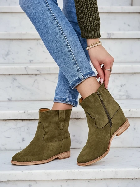 Royalfashion Bottes de style cow-boy sur un talon compensé couvert Patorias