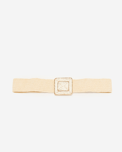 Ceinture femme élastique tressée crème - Accessoires