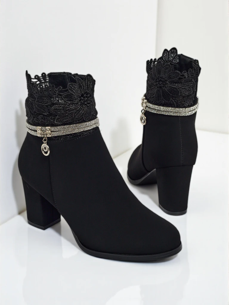 Bottines Flora Noires Élégantes pour Toutes les Occasions