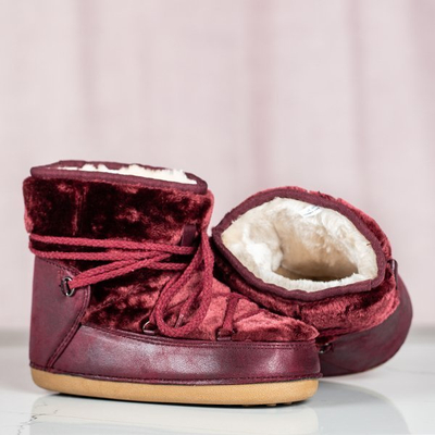Bottes de neige à plateforme bordeaux - Chaussures