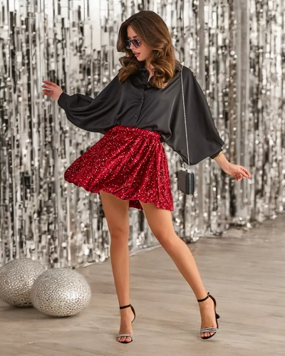 Jupe courte pour femme Royalfashion avec sequins