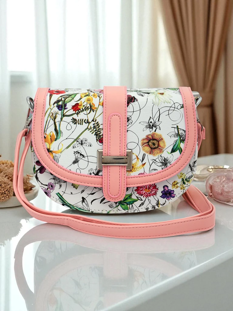 Royalfashion Petit sac à main pour femme en cuir écologique à fleurs Ori Elle