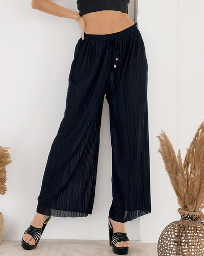 Royalfashion Pantalon large à plis pour femme