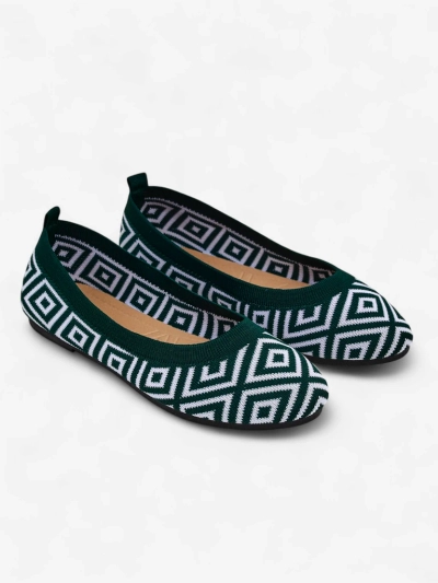 Royalfashion Ballerines en tissu pour femme avec imprimé géométrique Metric