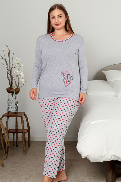 Royalfashion Pyjama Femme en Coton 2 Pièces à Pois TAILLE PLUS