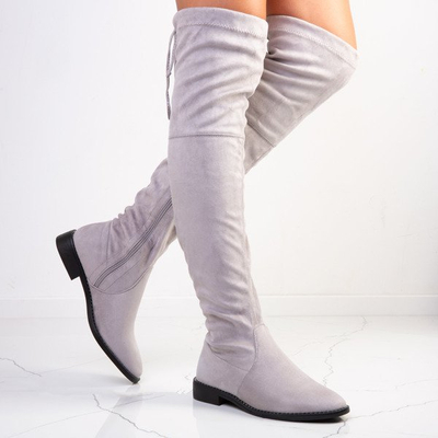 Bottes grises en éco-suède Taramina - Chaussures 1