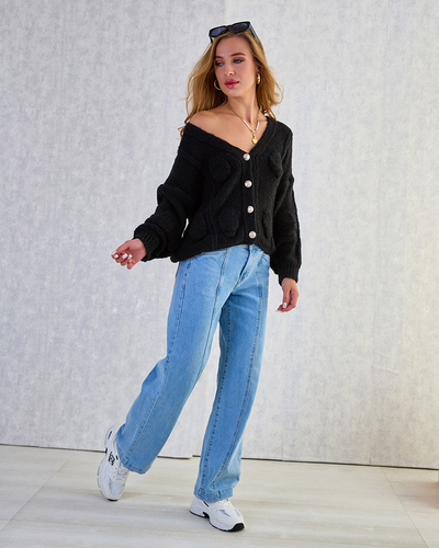 Royalfashion Pull tricoté pour femme avec boutons