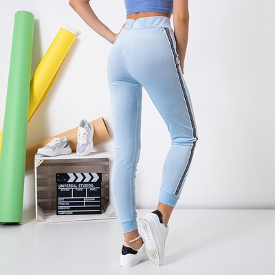 Pantalon de jogging femme bleu à rayures - Vêtements