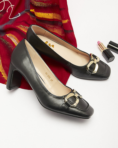 Escarpins noirs de style mocassin pour femmes Cancoro- Footwear