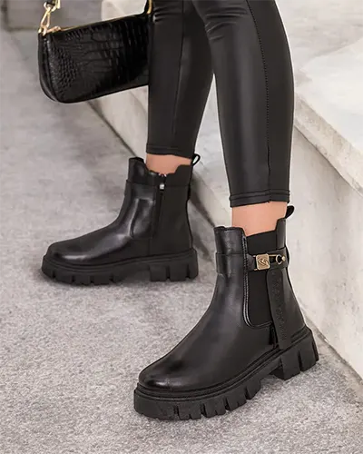 Royalfashion Bottes Dobinas en cuir eko pour femme