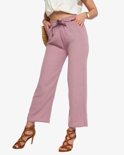 Pantalon large en tissu pour femme violet - Vêtements