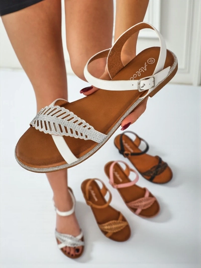 Royalfashion Sandales plates pour femmes Willow Grace