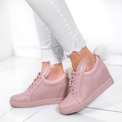 Sneakers compensées roses avec oreilles et pompon Carry - Footwear 1