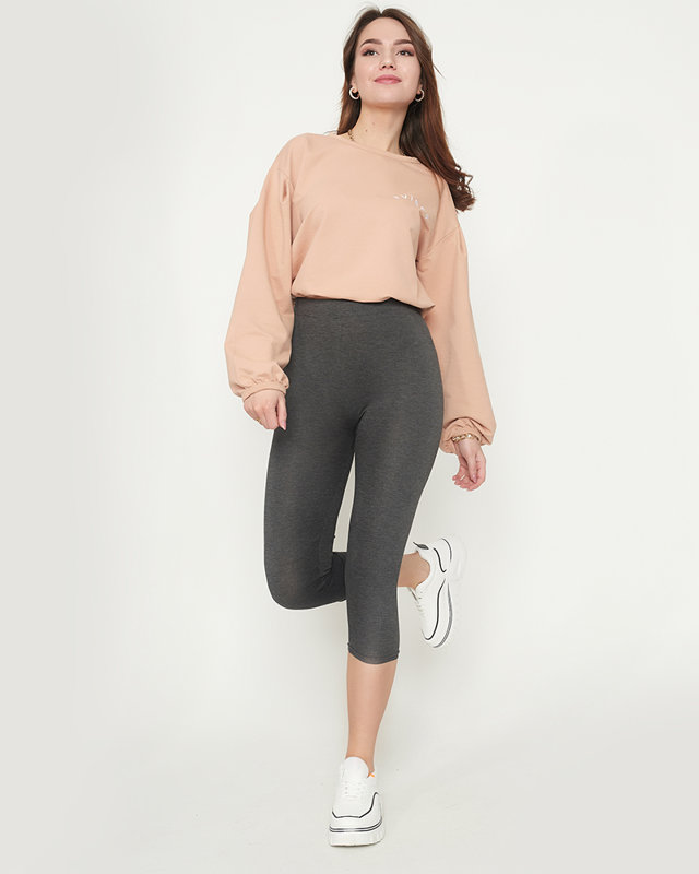 Legging femme 3/4 gris foncé - Vêtements
