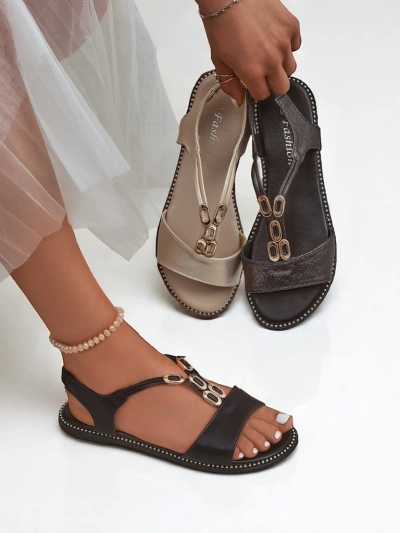 Royalfashion Sandales pour femmes avec lanières décoratives Siena Glow