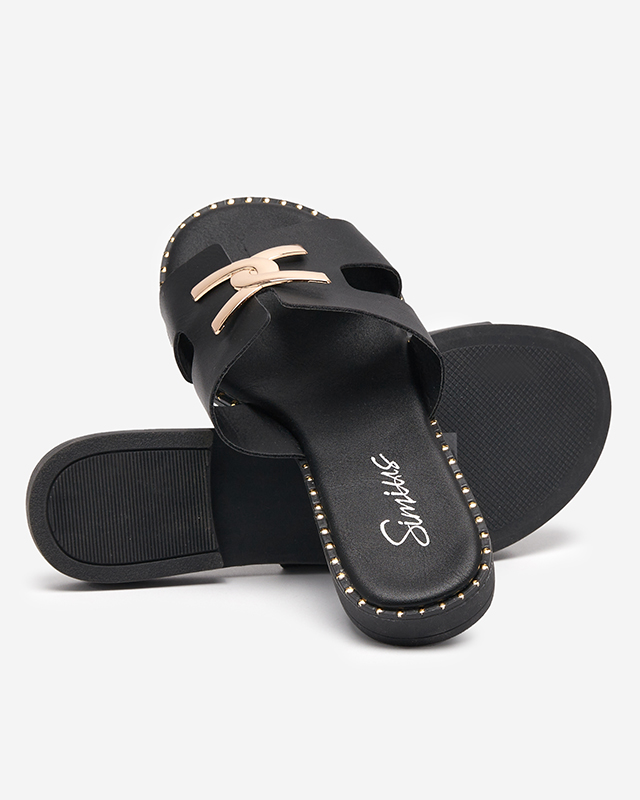 Pantoufles Shvera noires pour femmes - Chaussures