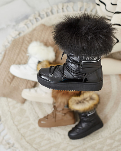 Royalfashion Bottes à lacets a'la bottes de neige avec fourrure Heccti