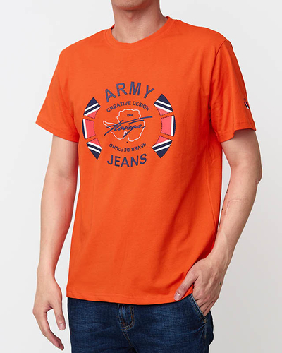 T-shirt imprimé homme orange - Vêtements