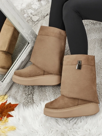 Bottes courtes de style bottes de neige pour femmes avec tige amovible Elizze