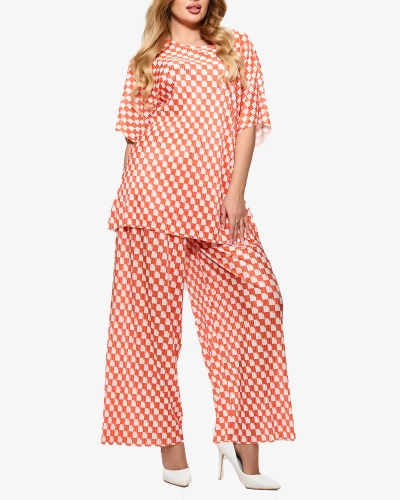 Ensemble plissé pour femme Orange - Vêtements